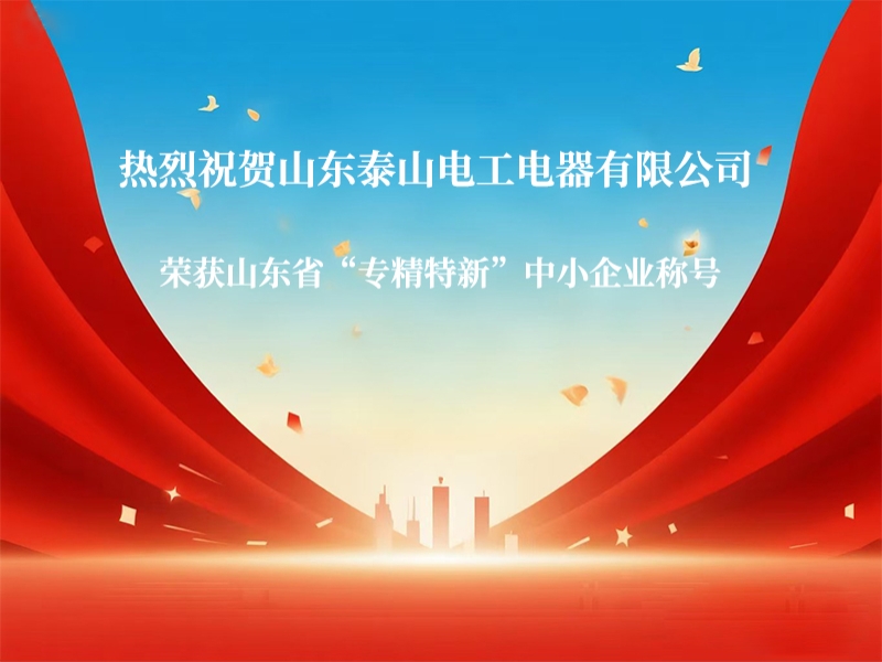 喜讯 | 热烈祝贺山东泰山电工电器有限公司荣获山东省“专精特新”中小企业称号